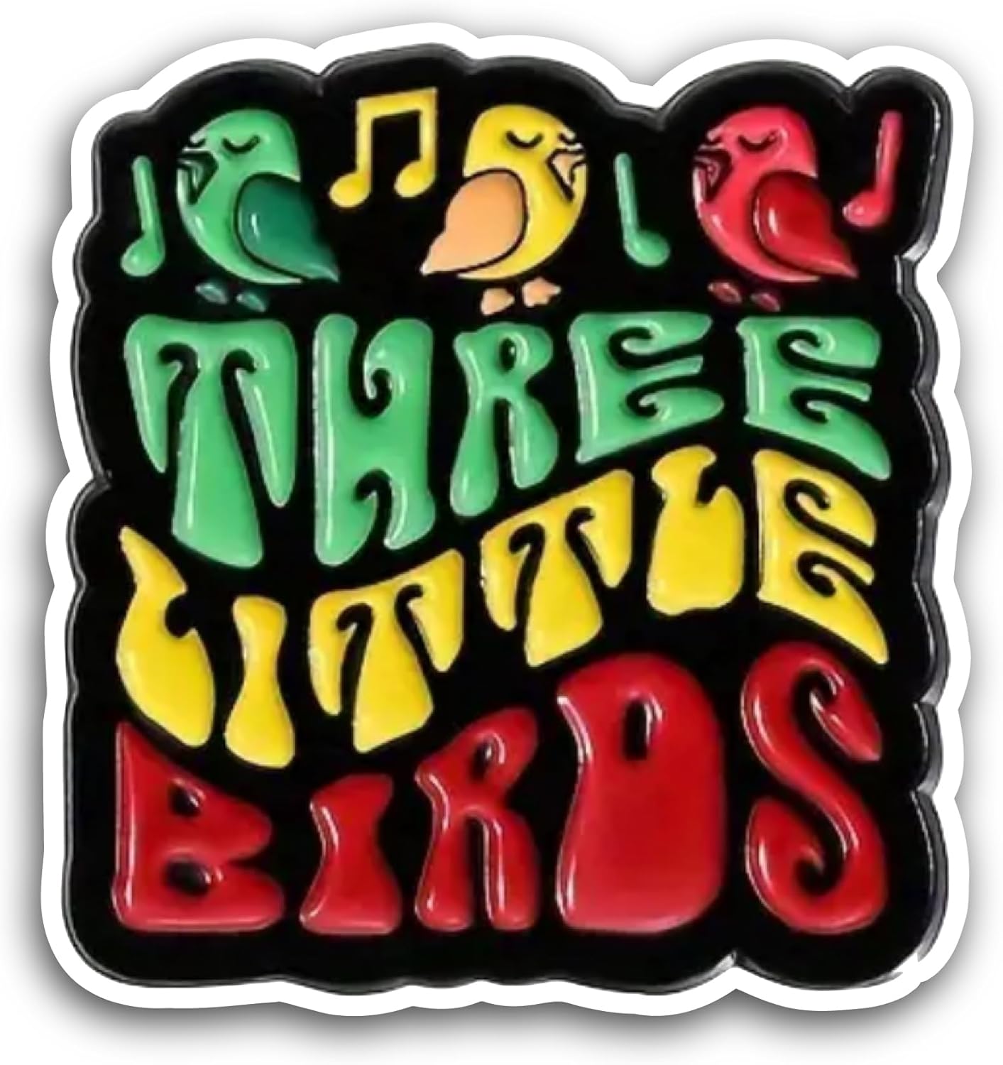 2 (Pieces) 3" and 5" Three Little Birds Sticker, Waterproof Vinyl Decals for Many Purpose Like Cars, Trucks, Laptops, Phones, Windows and More