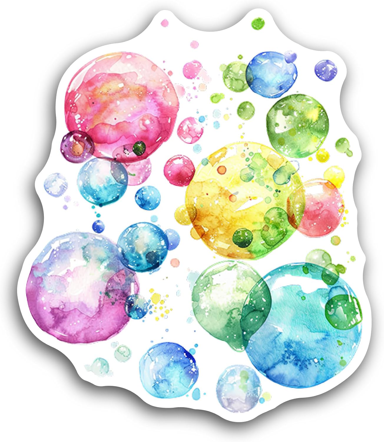 2 (Pieces) 3" and 5" Colorful Bubbles Sticker, Waterproof Vinyl Decals for Many Purpose Like Cars, Trucks, Laptops, Phones, Windows and More