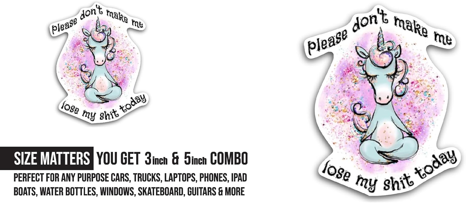2 (Pieces) 3" and 5" Please Don't Make Me Sticker, Waterproof Vinyl Decals for Many Purpose Like Cars, Trucks, Laptops, Phones, Windows and More