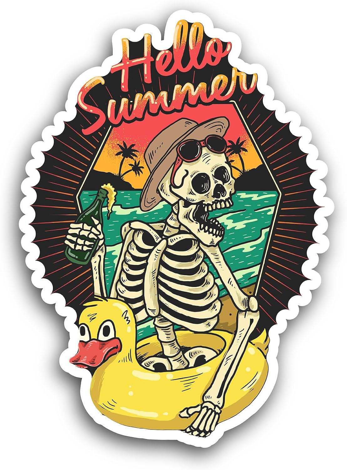 2 (Pieces) 3" and 5" Skull Decal Sticker, Waterproof Vinyl Decals for Many Purpose Like Cars, Trucks, Laptops, Phones, Windows and More