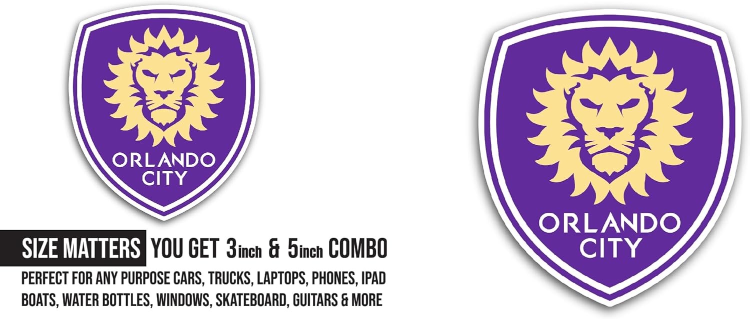 2 (Pieces) 3" and 5" Orland0 City Sticker, Waterproof Vinyl Decals for Many Purpose Like Cars, Trucks, Laptops, Phones, Windows and More