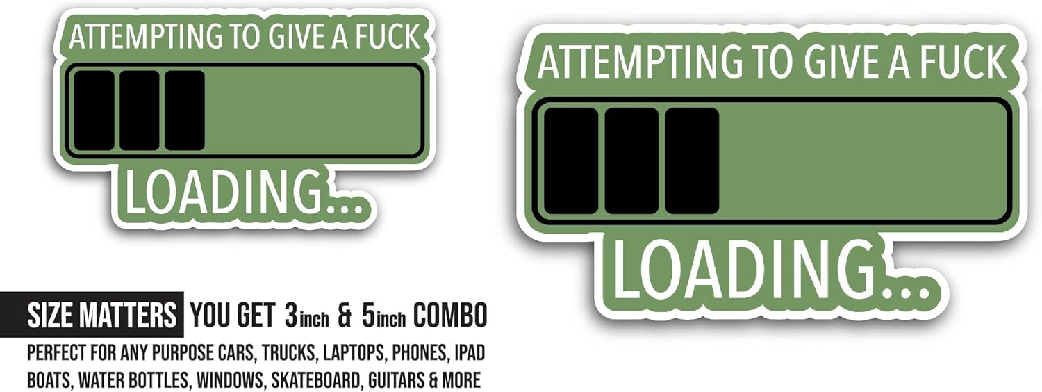 2 (Pieces) 3" and 5" Attempting to Give Sticker, Waterproof Vinyl Decals for Many Purpose Like Cars, Trucks, Laptops, Phones, Windows and More
