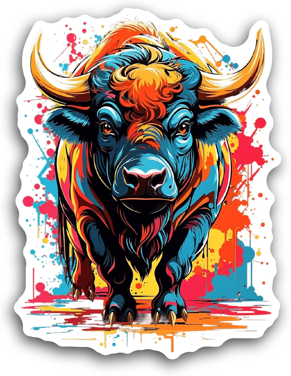 2 (Pieces) 3" and 5" Colorful Bull Sticker, Waterproof Vinyl Decals for Many Purpose Like Cars, Trucks, Laptops, Phones, Windows and More (Copy)