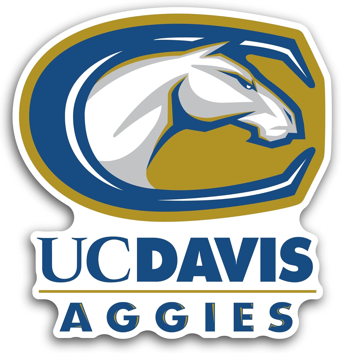 2 (Pieces) 3" and 5" Uc D@vis Agg1es Logo Decal Sticker, Waterproof Vinyl Decals for Many Purpose Like Cars, Trucks, Laptops, Phones, Windows and More