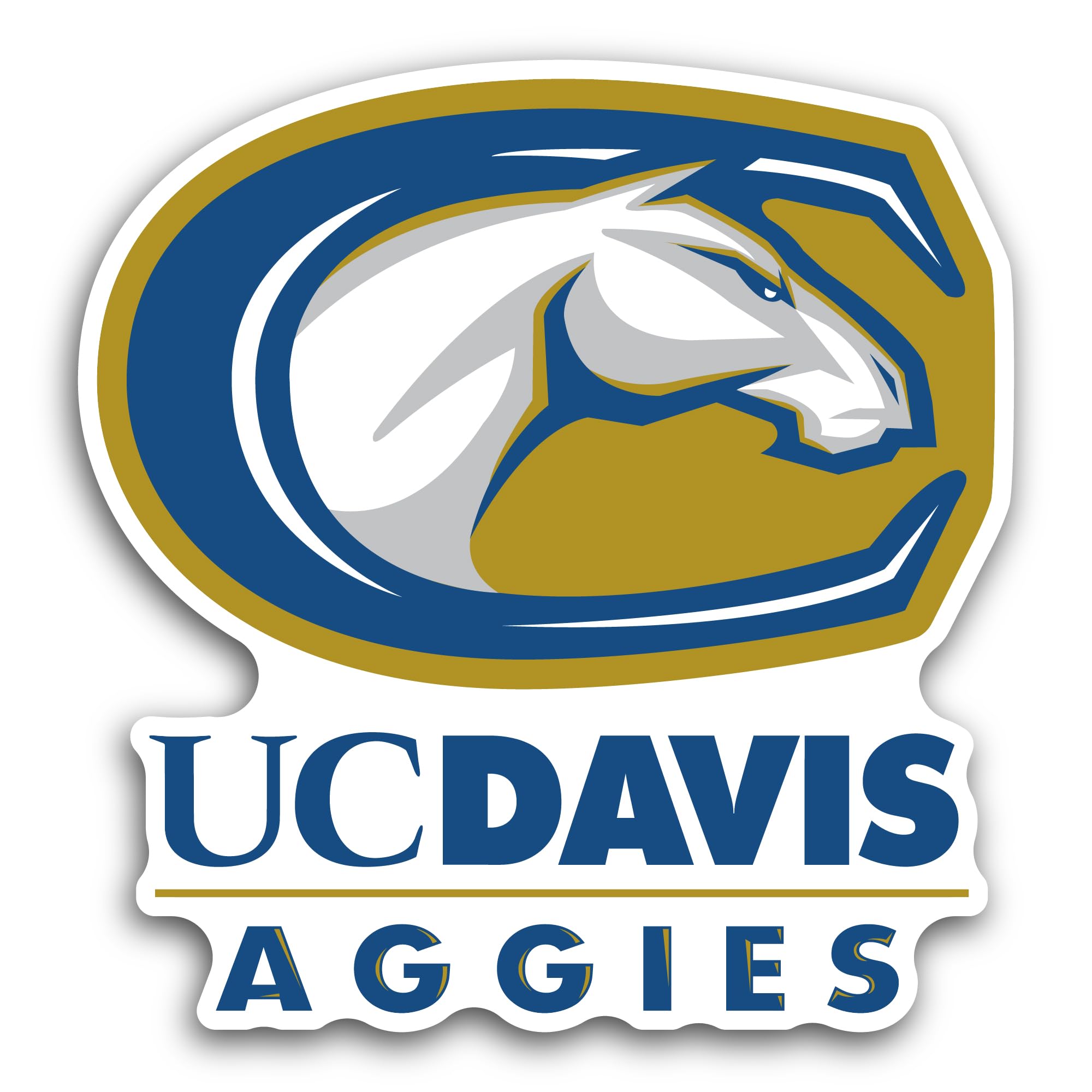 2 (Pieces) 3" and 5" Uc D@vis Agg1es Logo Decal Sticker, Waterproof Vinyl Decals for Many Purpose Li