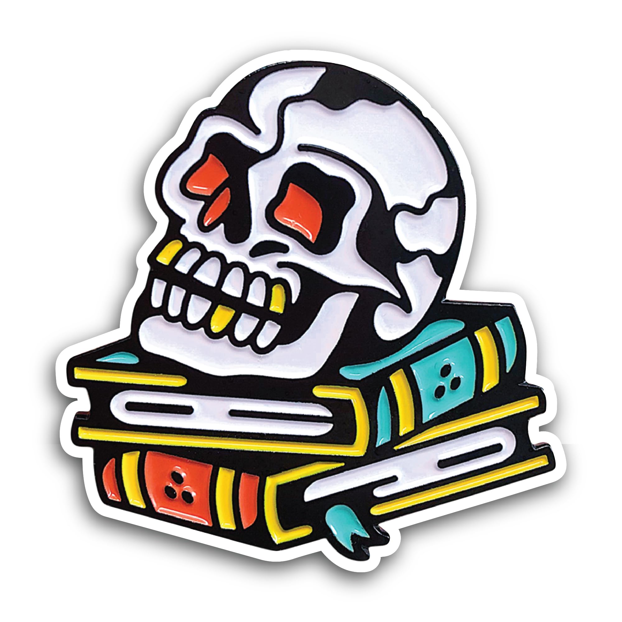 2 (Pieces) 2" and 3" Red Circular Badge with Fuzzy Monster Character Sticker, Waterproof Vinyl Decal