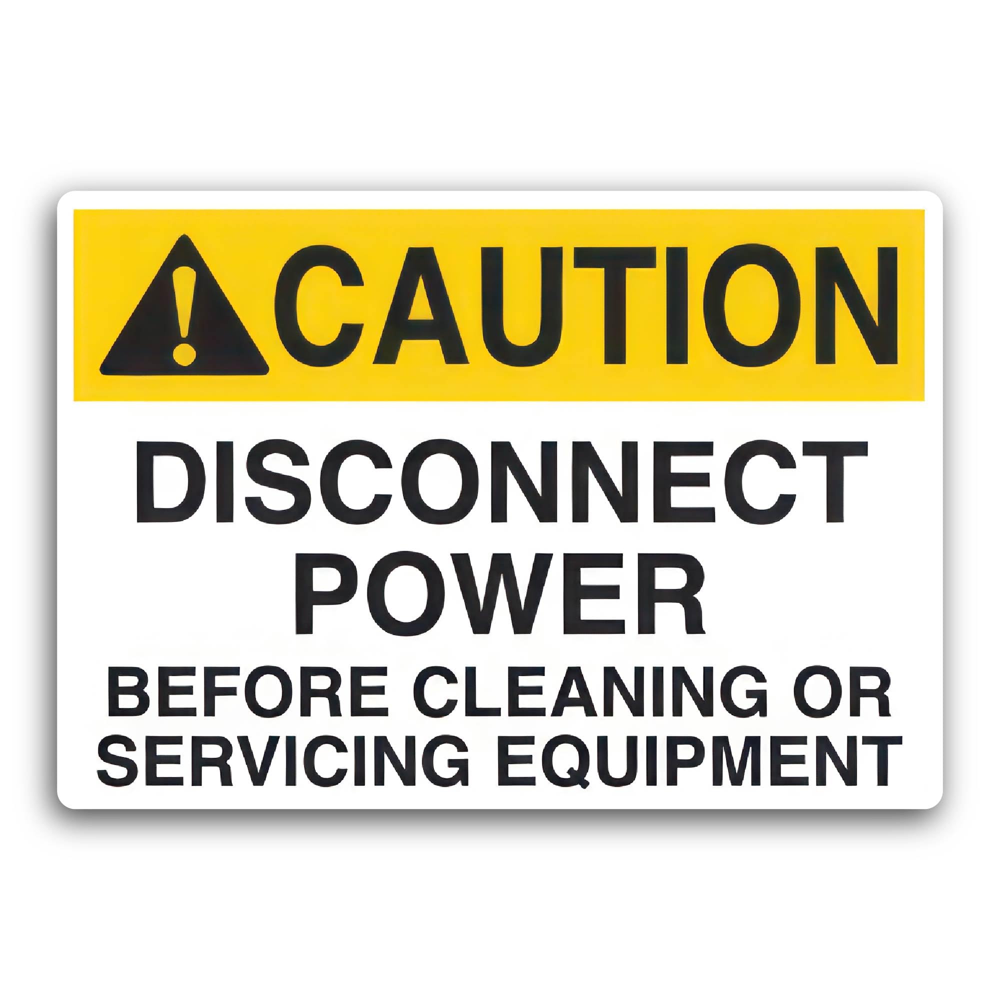 2 (Pieces) 3" and 5" Caution Disconnect Power Before Sticker, Waterproof Vinyl Decals for Many Purpo