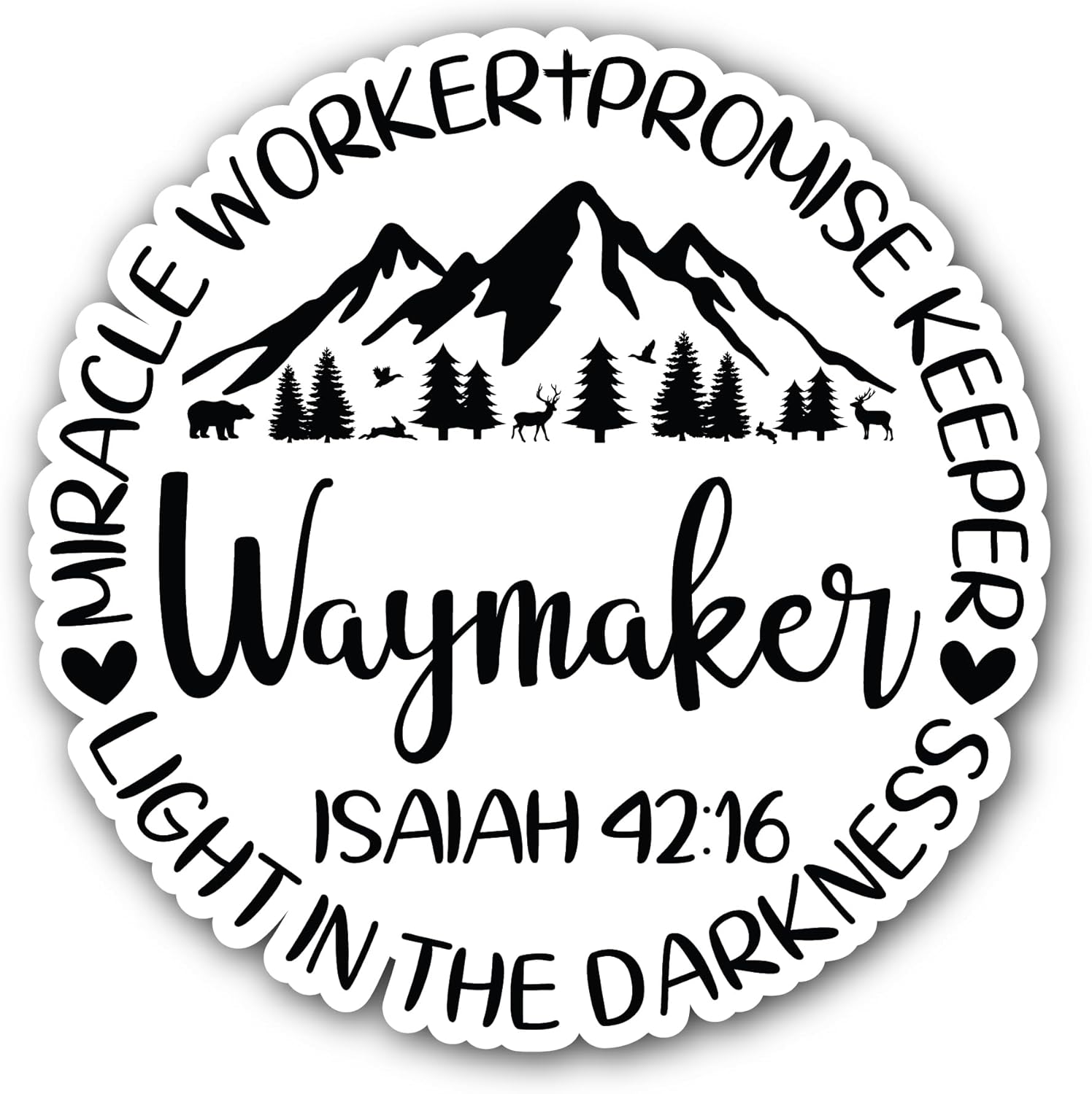 2 (Pieces) 3" and 5" Waymaker Sticker, Waterproof Vinyl Decals for Many Purpose Like Cars, Trucks, Laptops, Phones, Windows and More