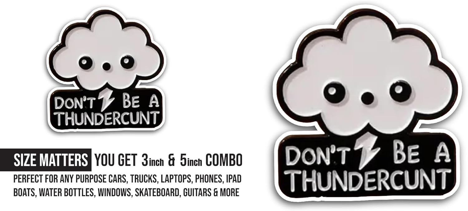 2 (Pieces) 3" and 5" Cartoon Cloud Sticker, Waterproof Vinyl Decals for Many Purpose Like Cars, Trucks, Laptops, Phones, Windows and More