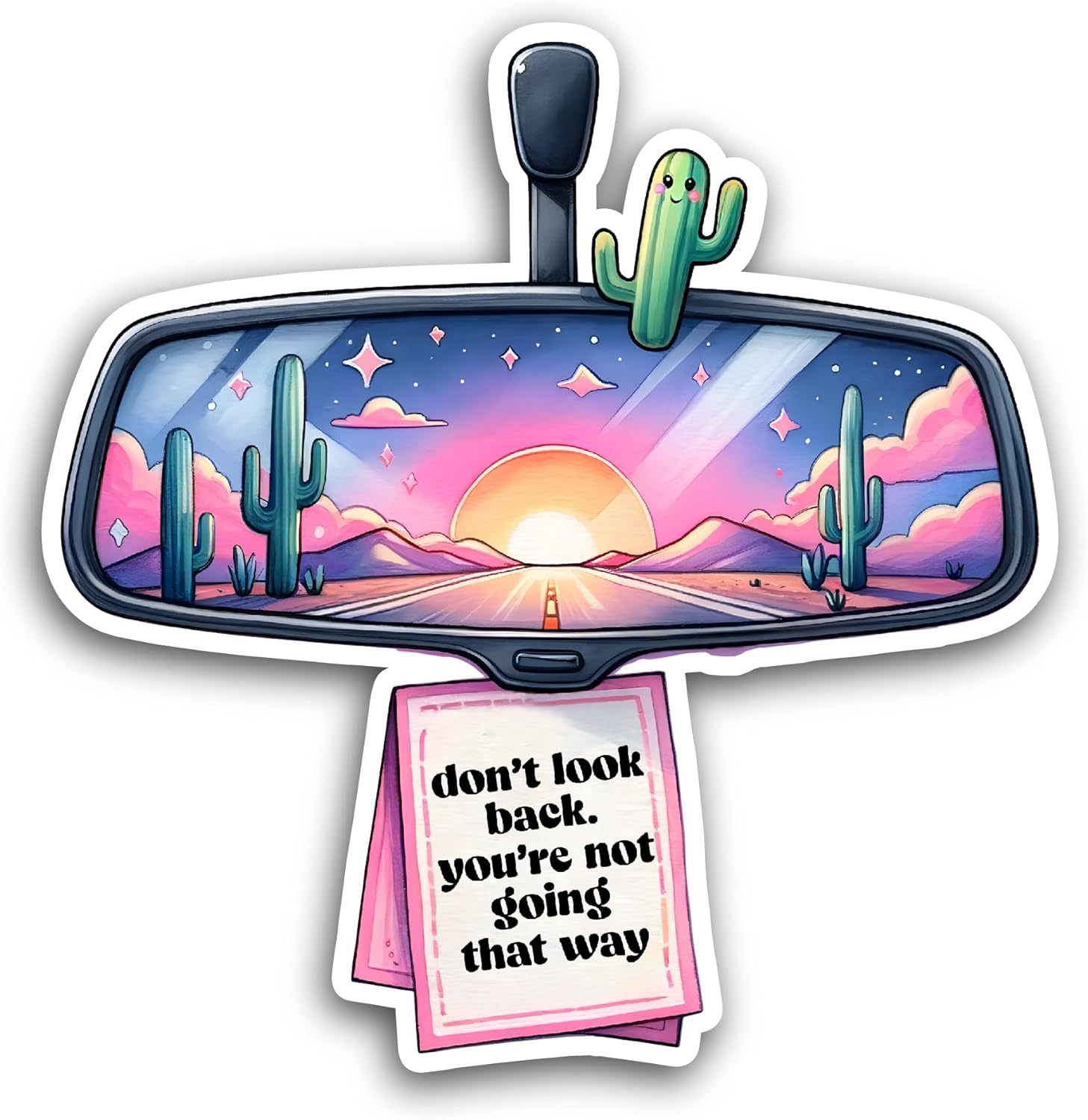 2 (Pieces) 3" and 5" Dont Look Back Sticker, Waterproof Vinyl Decals for Many Purpose Like Cars, Trucks, Laptops, Phones, Windows and More