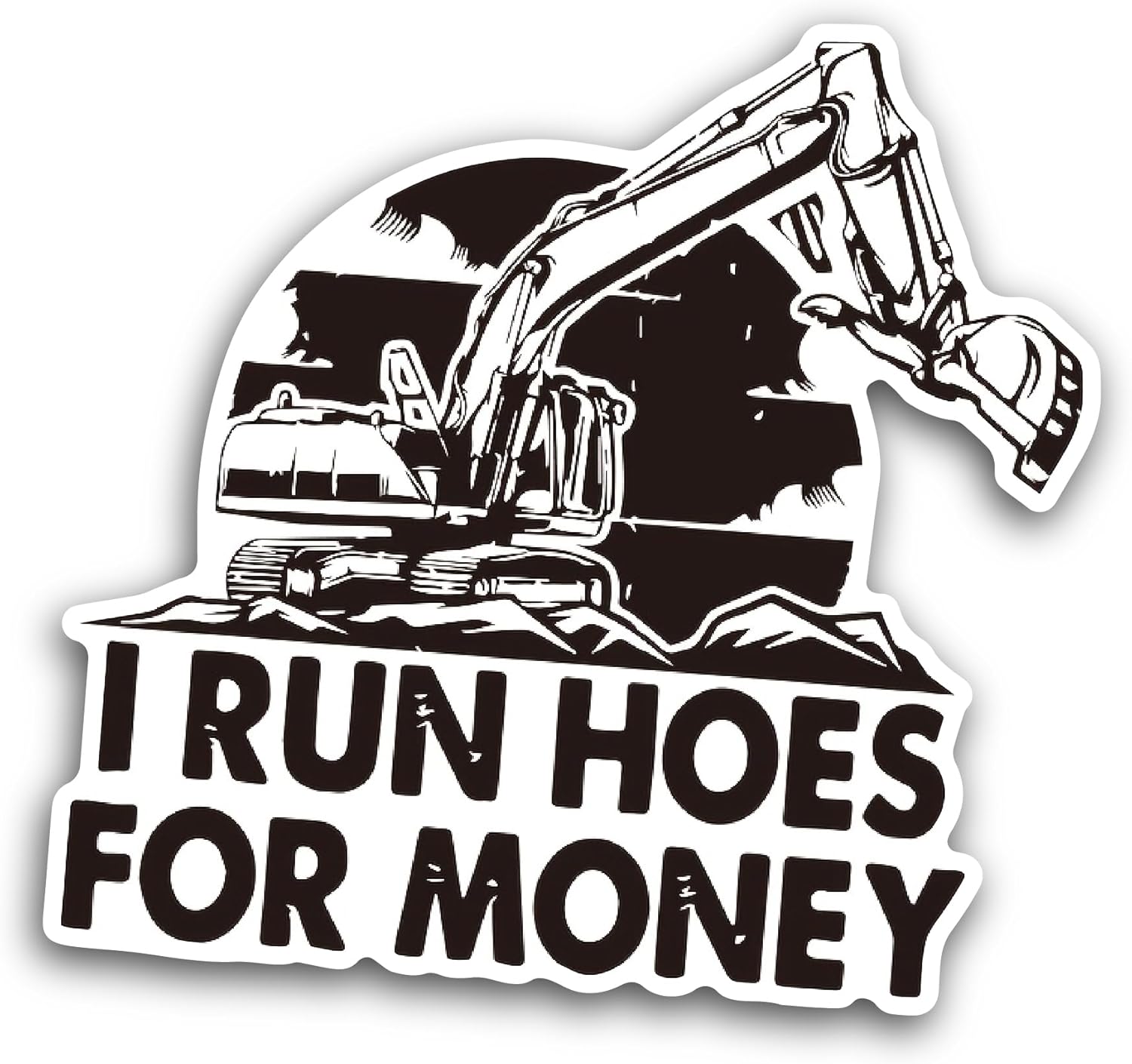 2 (Pieces) 3" and 5" I Run Hoes Sticker, Waterproof Vinyl Decals for Many Purpose Like Cars, Trucks, Laptops, Phones, Windows and More