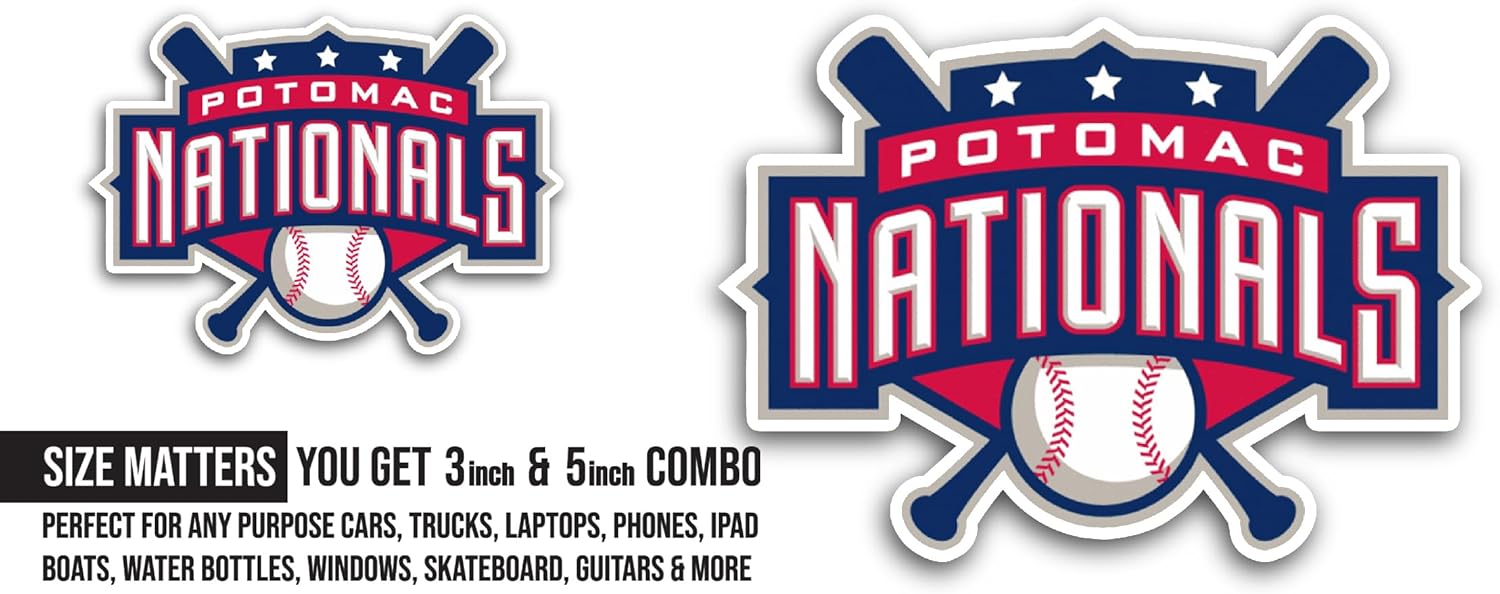 2 (Pieces) 3" and 5" Pot0mac Nati0nals Logo Decal Sticker, Waterproof Vinyl Decals for Many Purpose Like Cars, Trucks, Laptops, Phones, Windows and More