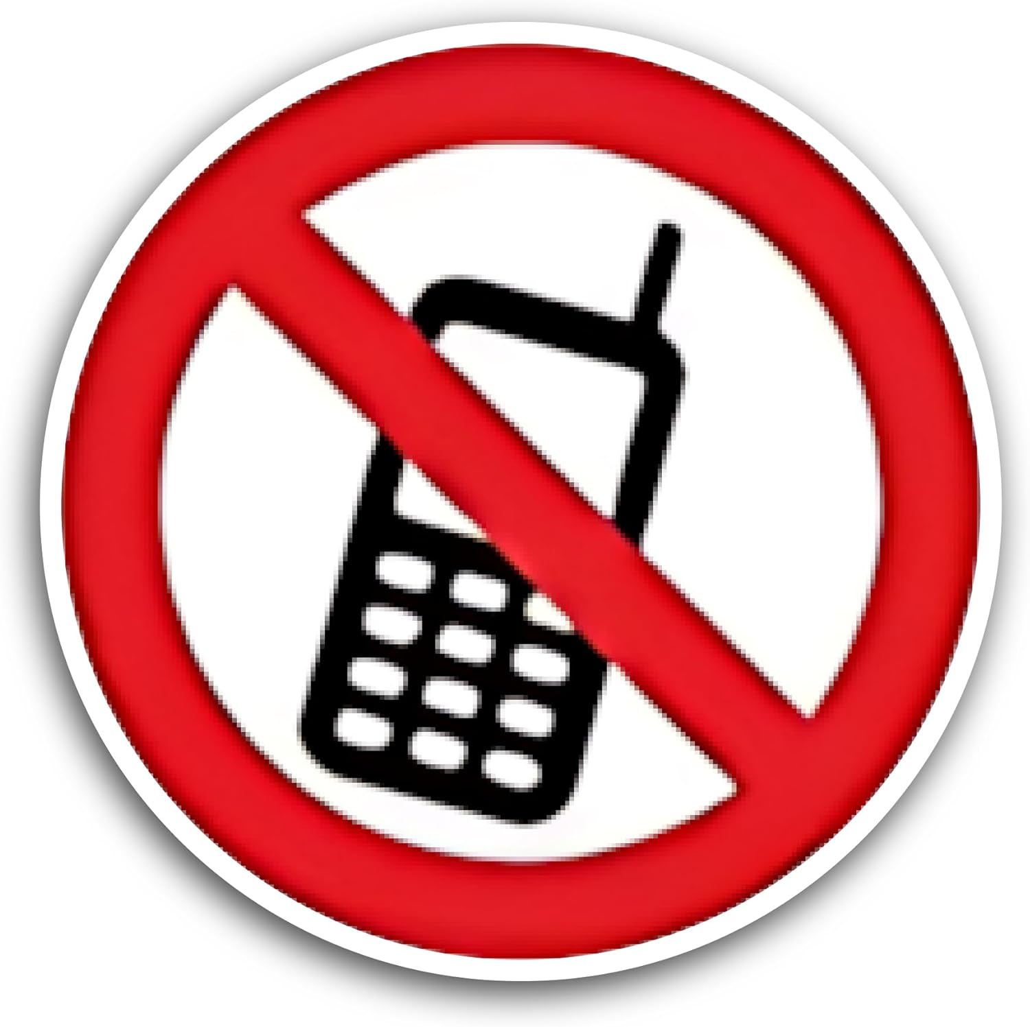 2 (Pieces) 3" and 5" Phone Not Allowed Sticker, Waterproof Vinyl Decals for Many Purpose Like Cars, Trucks, Laptops, Phones, Windows and More