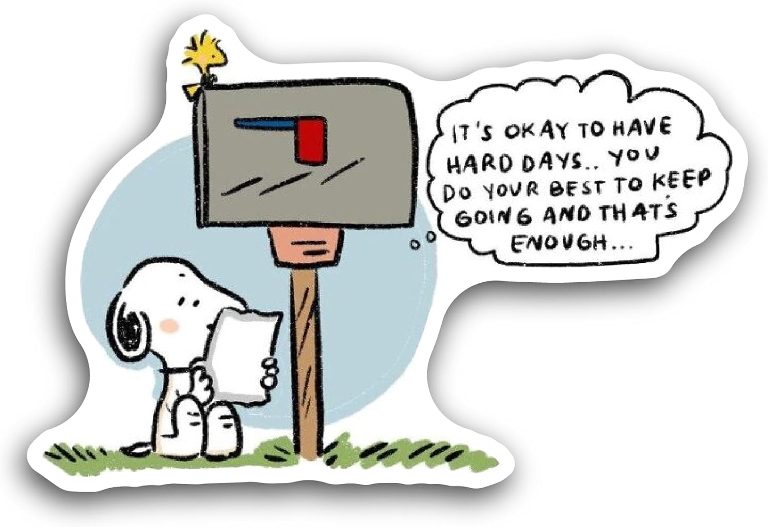 2 (Pieces) 3" and 5" It's Okay to Have Hard Days Text Sticker, Waterproof Vinyl Decals for Many Purpose Like Cars, Trucks, Laptops, Phones, Windows and More