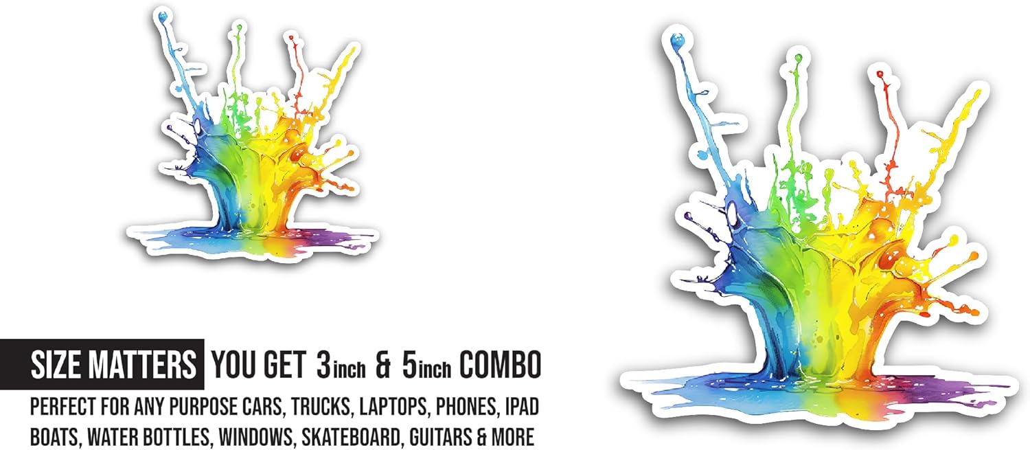 2 (Pieces) 3" and 5" Paint Stain Sticker, Waterproof Vinyl Decals for Many Purpose Like Cars, Trucks, Laptops, Phones, Windows and More