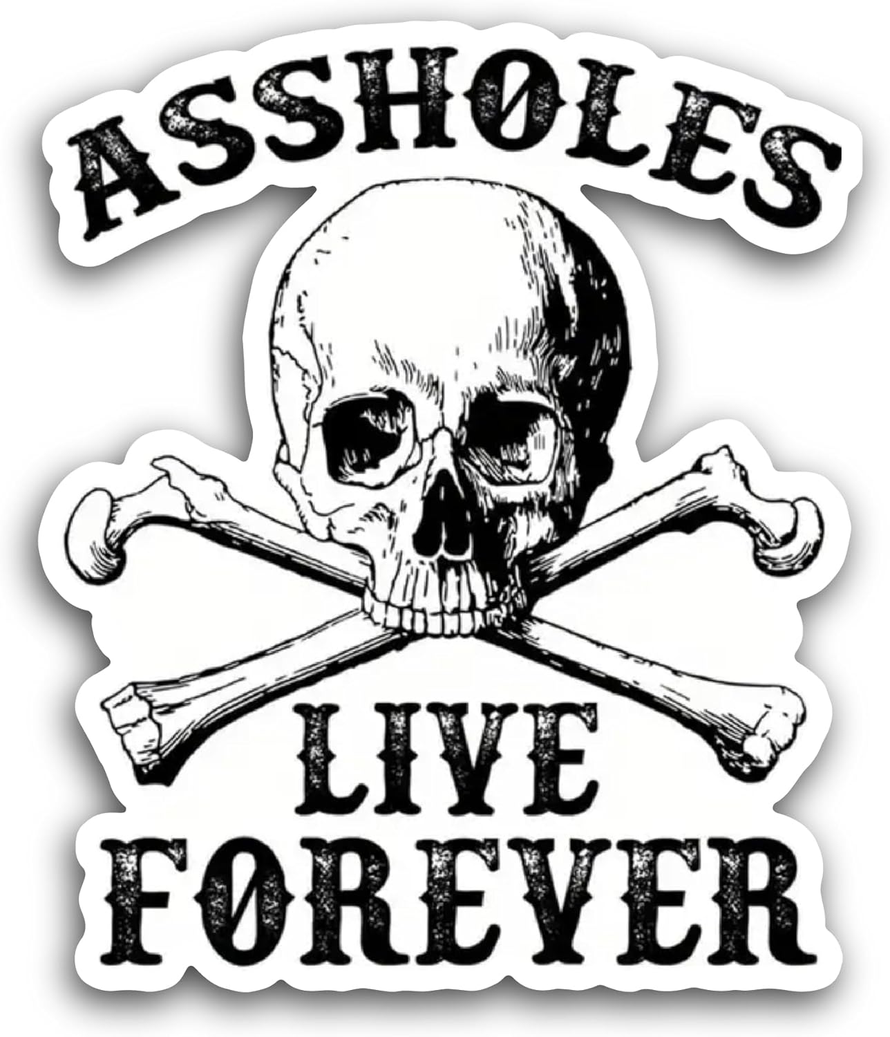 2 (Pieces) 3" and 5" Live Forever Sticker, Waterproof Vinyl Decals for Many Purpose Like Cars, Trucks, Laptops, Phones, Windows and More