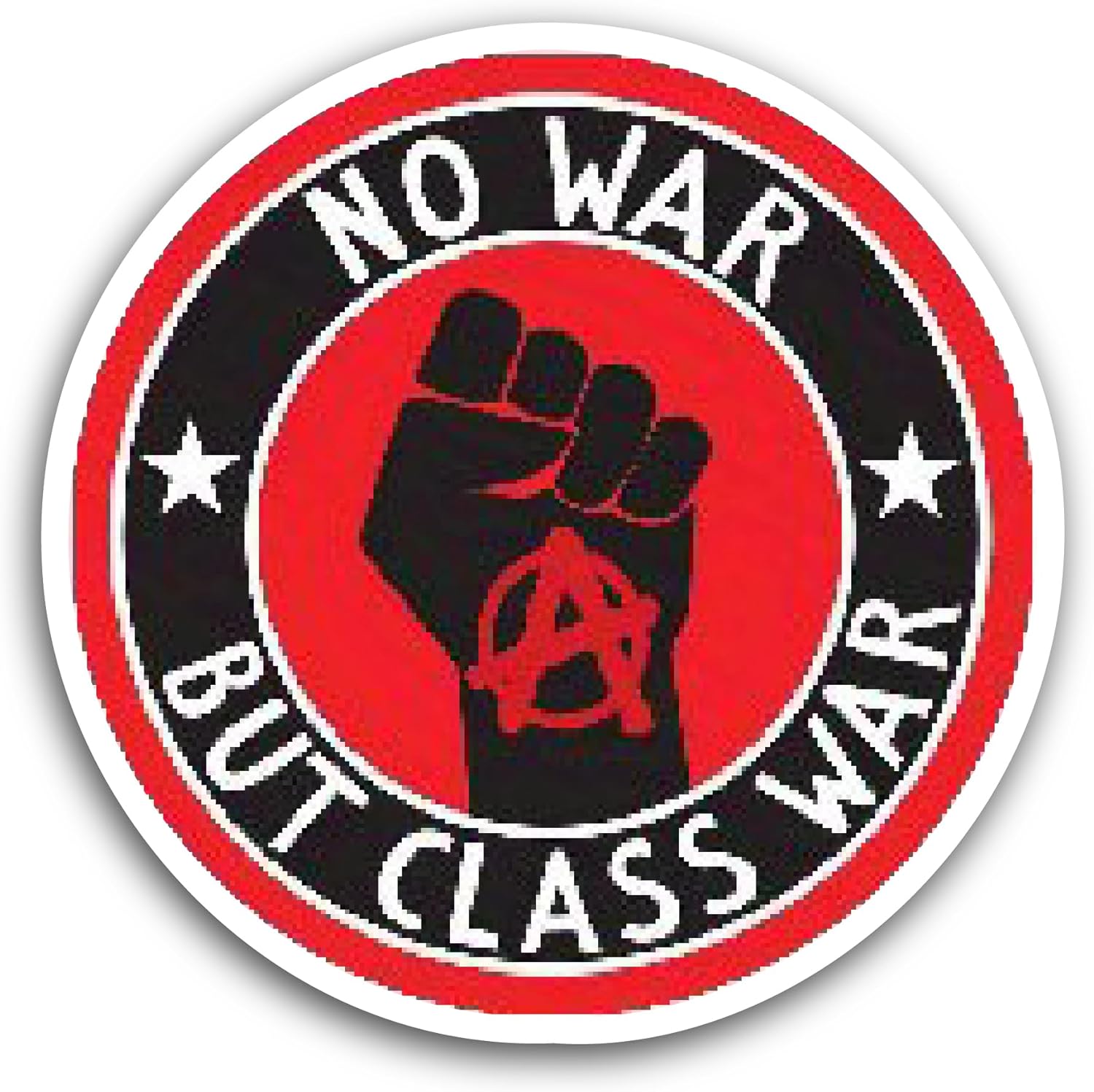 2 (Pieces) 3" and 5" No War Sticker, Waterproof Vinyl Decals for Many Purpose Like Cars, Trucks, Laptops, Phones, Windows and More