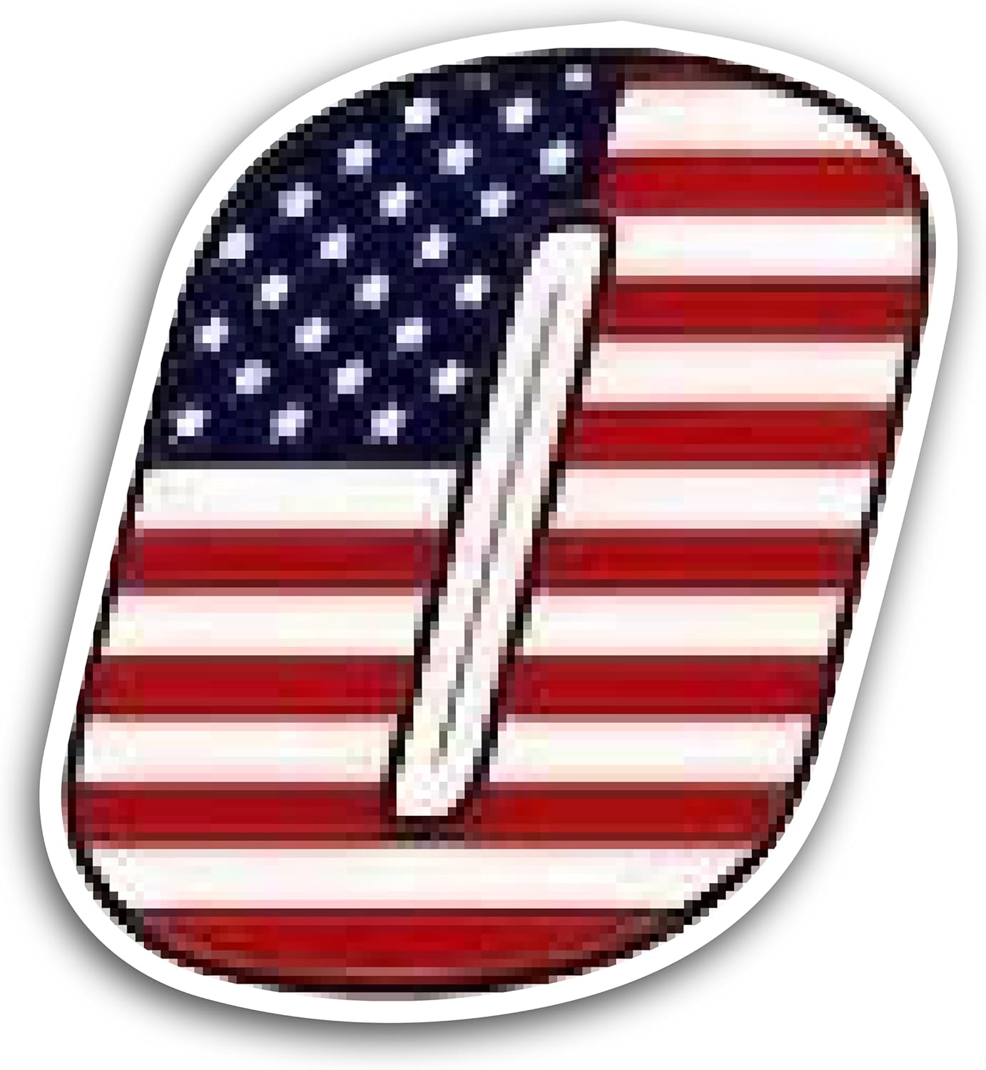 2 (Pieces) 3" and 5" Number Zero in American Flag Color Decal Sticker, Waterproof Vinyl Decals for Many Purpose Like Cars, Trucks, Laptops, Phones, Windows and More