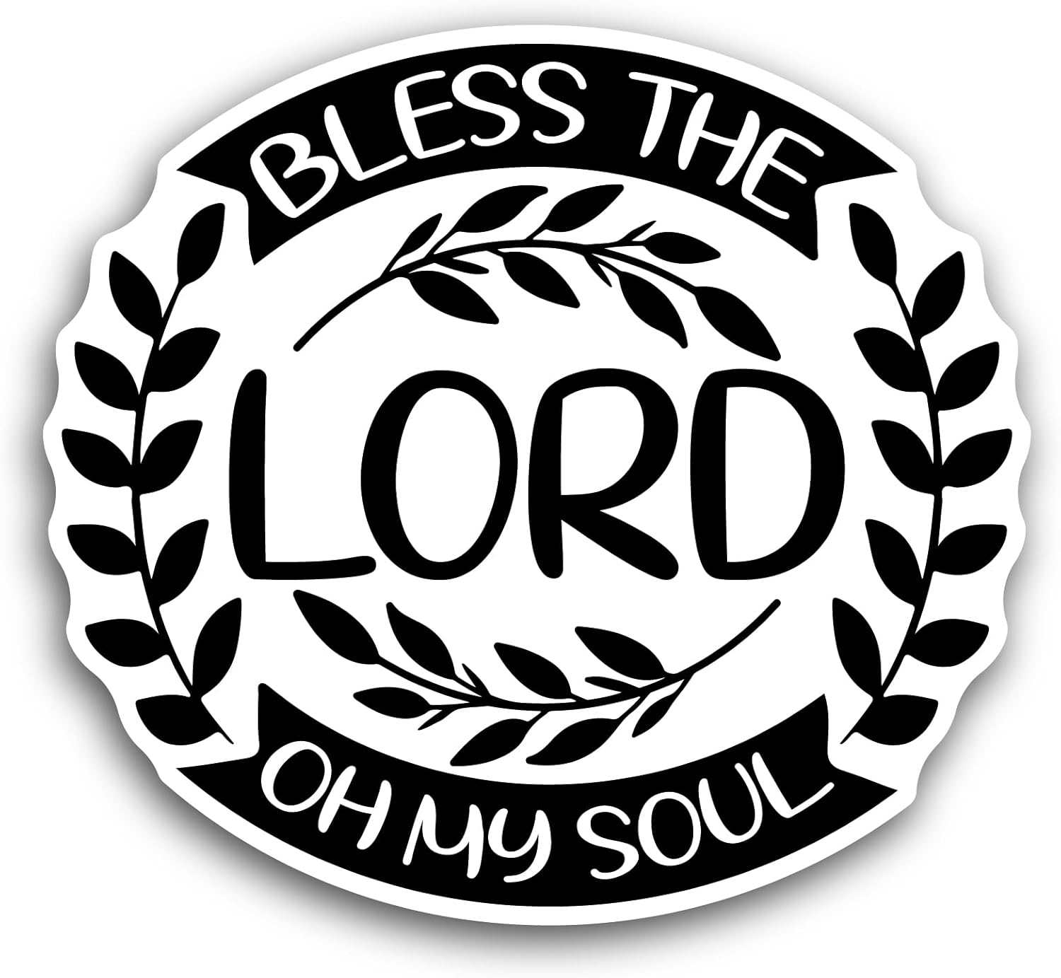 2 (Pieces) 3" and 5" Bless The Lord Oh My Soul Sticker, Waterproof Vinyl Decals for Many Purpose Like Cars, Trucks, Laptops, Phones, Windows and More