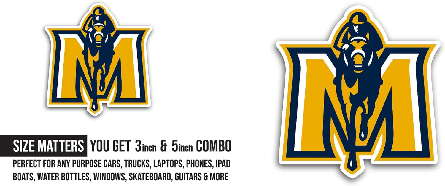 2 (Pieces) 3" and 5" Murray State R@cers Sticker, Waterproof Vinyl Decals for Many Purpose Like Cars, Trucks, Laptops, Phones, Windows and More