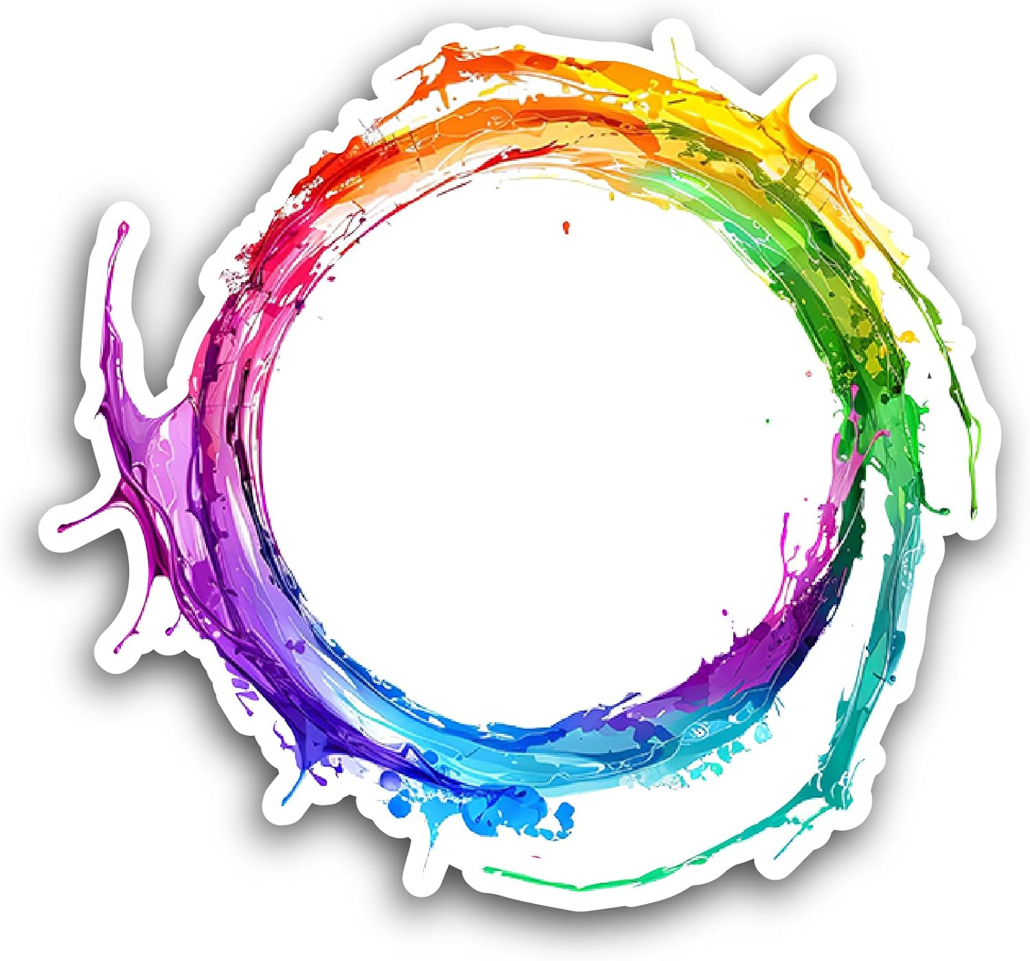 2 (Pieces) 3" and 5" Colorful Empty Circle Frame Sticker, Waterproof Vinyl Decals for Many Purpose Like Cars, Trucks, Laptops, Phones, Windows and More