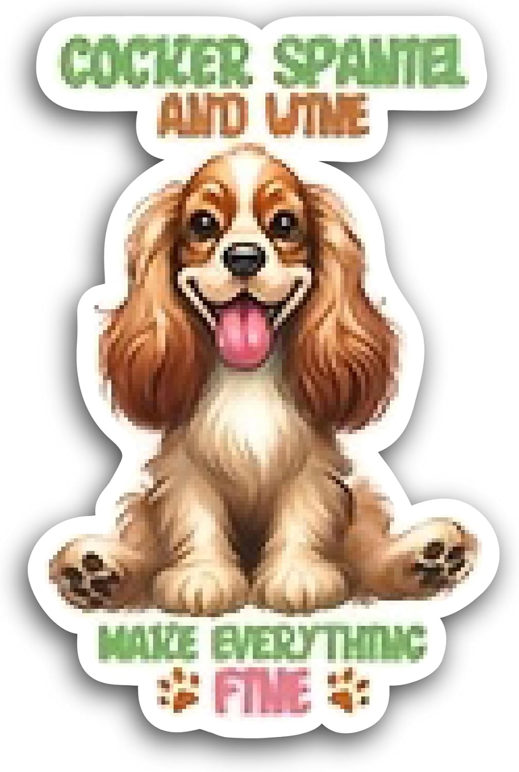 2 (Pieces) 3" and 5" Cocker Spaniel Sticker, Waterproof Vinyl Decals for Many Purpose Like Cars, Trucks, Laptops, Phones, Windows and More