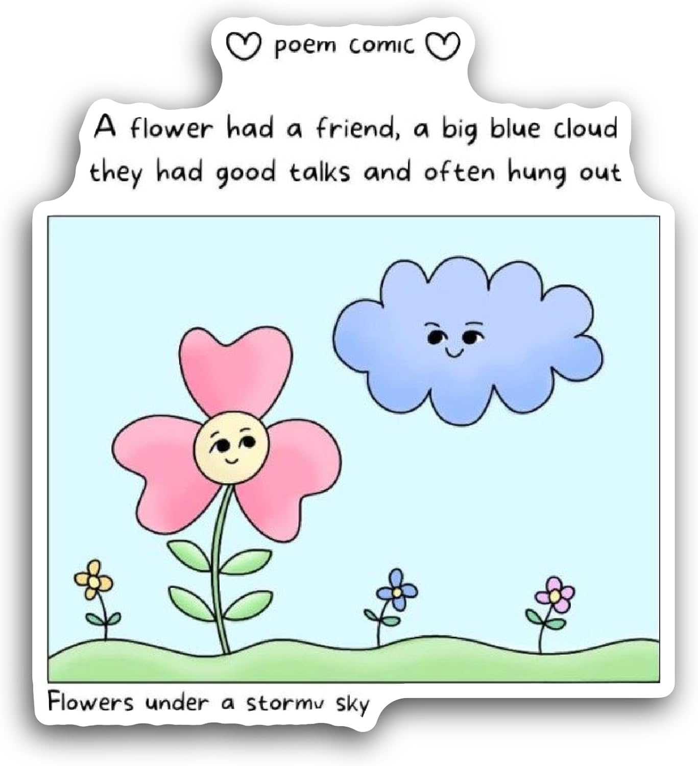 2 (Pieces) 3" and 5" Flower and Cloud Sticker, Waterproof Vinyl Decals for Many Purpose Like Cars, Trucks, Laptops, Phones, Windows and More