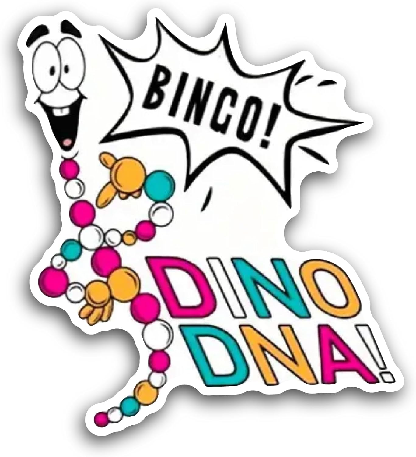 2 (Pieces) 3" and 5" Bingo Dino DNA Sticker, Waterproof Vinyl Decals for Many Purpose Like Cars, Trucks, Laptops, Phones, Windows and More