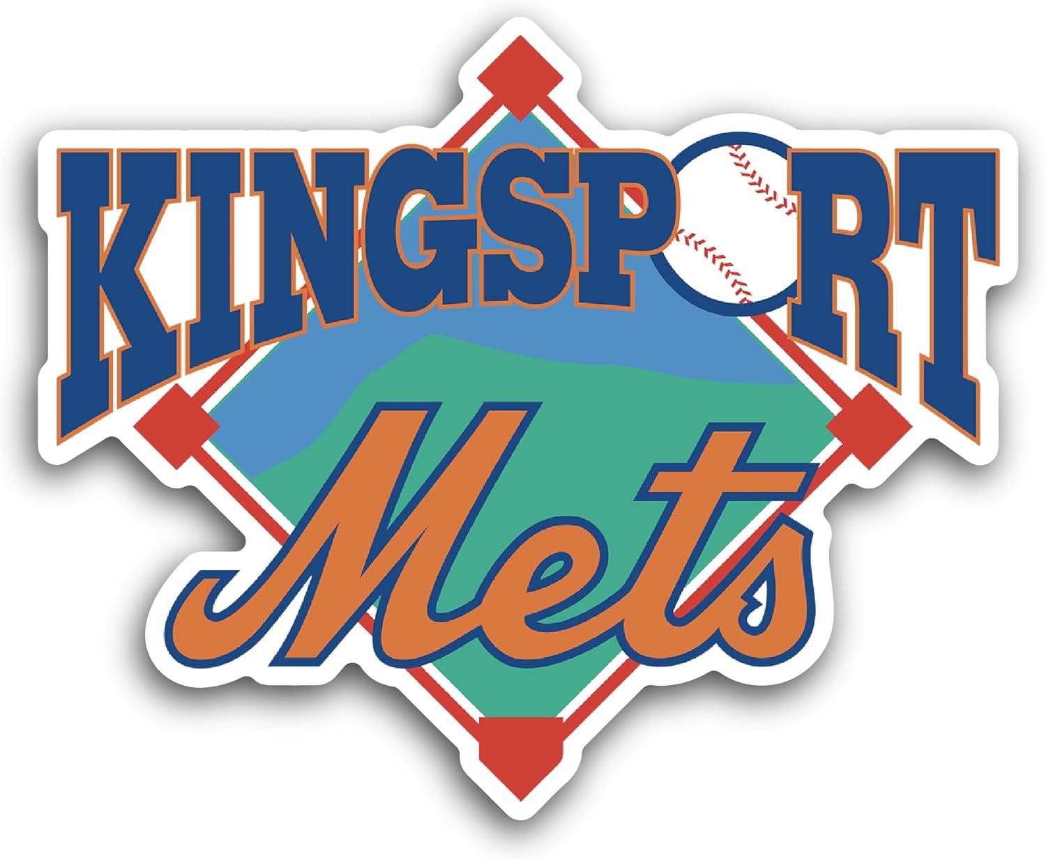 2 (Pieces) 3" and 5" Kingsp0rt Mets Logo Sticker, Waterproof Vinyl Decals for Many Purpose Like Cars, Trucks, Laptops, Phones, Windows and More
