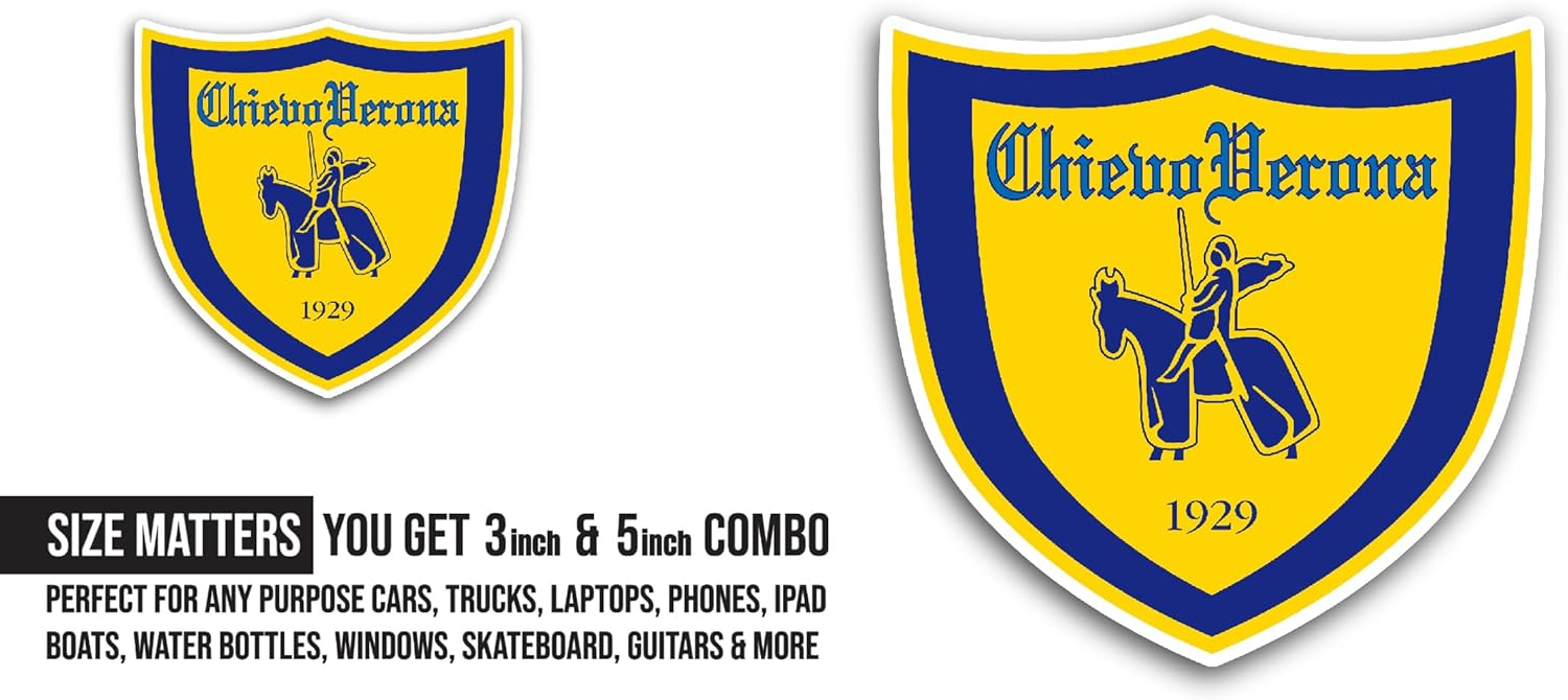 2 (Pieces) 3" and 5" Chiev0 Werona Sticker, Waterproof Vinyl Decals for Many Purpose Like Cars, Trucks, Laptops, Phones, Windows and More