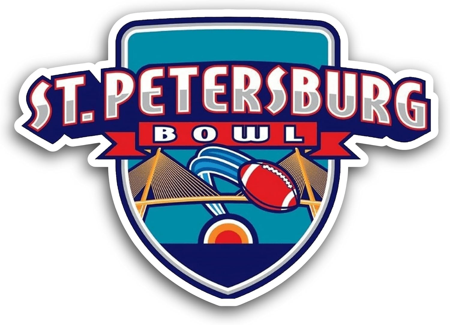 2 (Pieces) 3" and 5" St. Petersburg B0wl Sticker, Waterproof Vinyl Decals for Many Purpose Like Cars, Trucks, Laptops, Phones, Windows and More