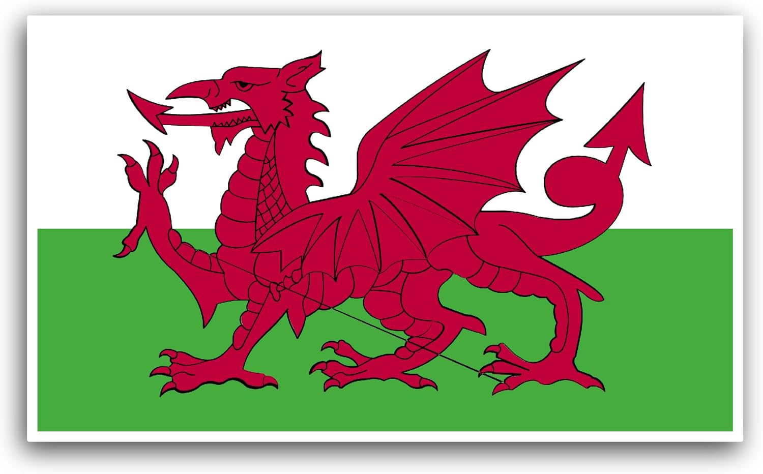 2 (Pieces) 3" and 5" Wales Flag Sticker, Waterproof Vinyl Decals for Many Purpose Like Cars, Trucks, Laptops, Phones, Windows and More