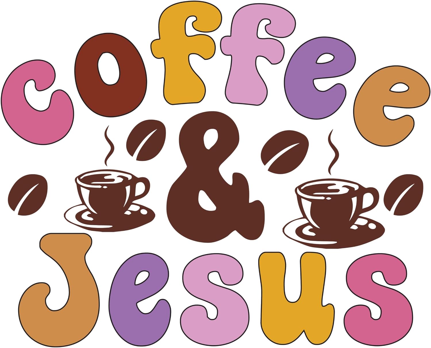 Inspirational Quote "Coffee & Jesus" Motivational Sticker Vinyl Decal Motivation Stickers- 5" Vinyl Sticker Waterproof