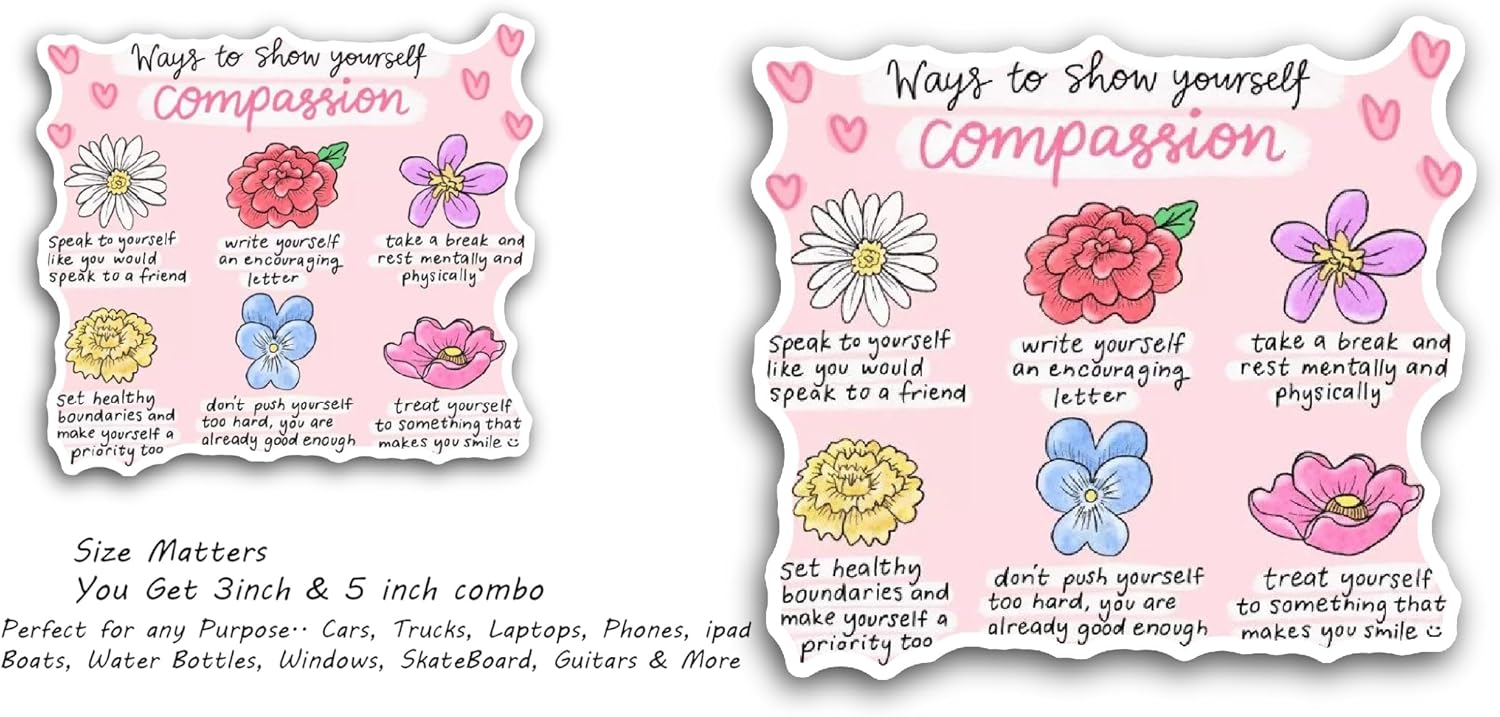 2 (Pieces) 3" and 5" Ways to Show Yourself Text Sticker, Waterproof Vinyl Decals for Many Purpose Like Cars, Trucks, Laptops, Phones, Windows and More