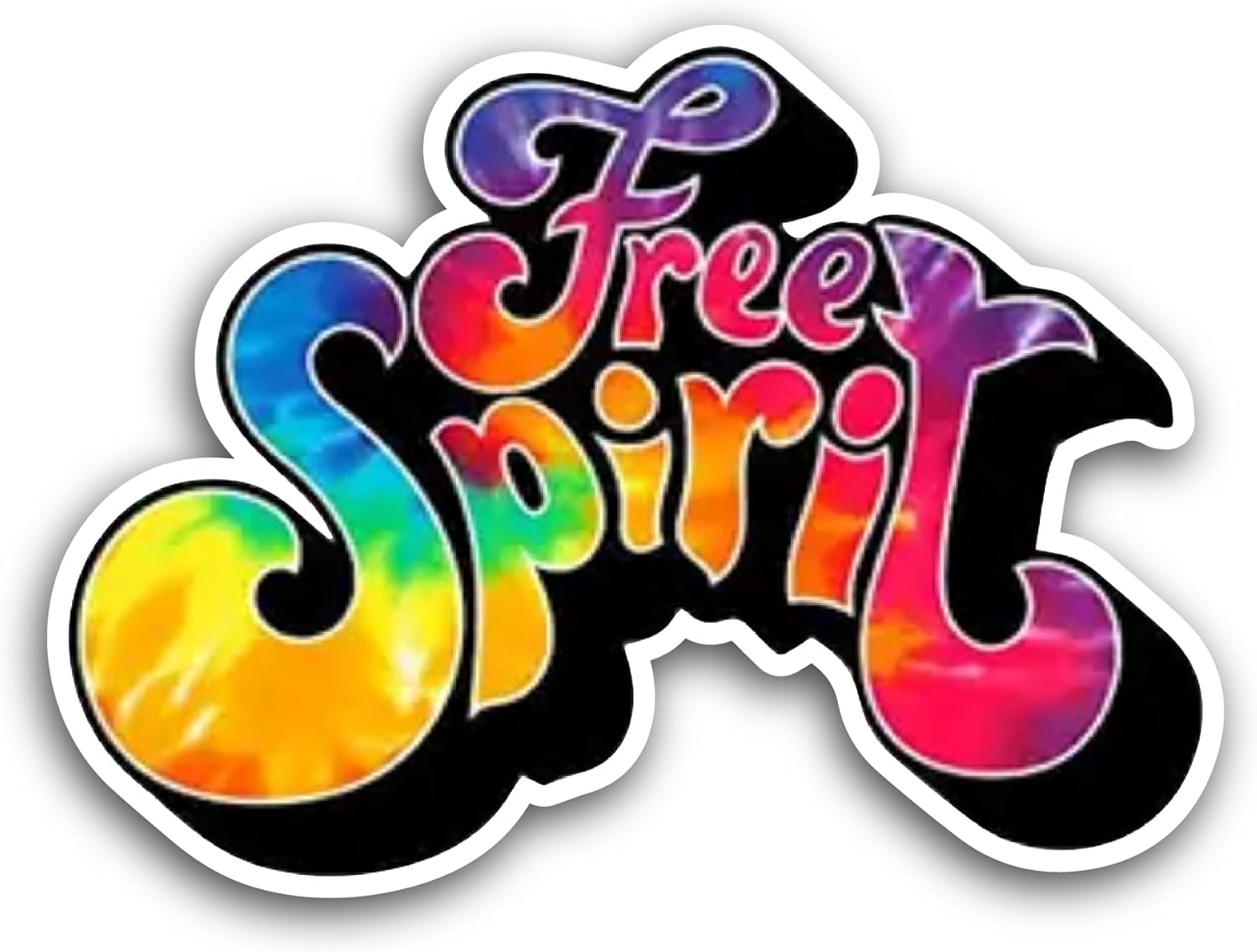 2 (Pieces) 3" and 5" Free Spirit Text Sticker, Waterproof Vinyl Decals for Many Purpose Like Cars, Trucks, Laptops, Phones, Windows and More