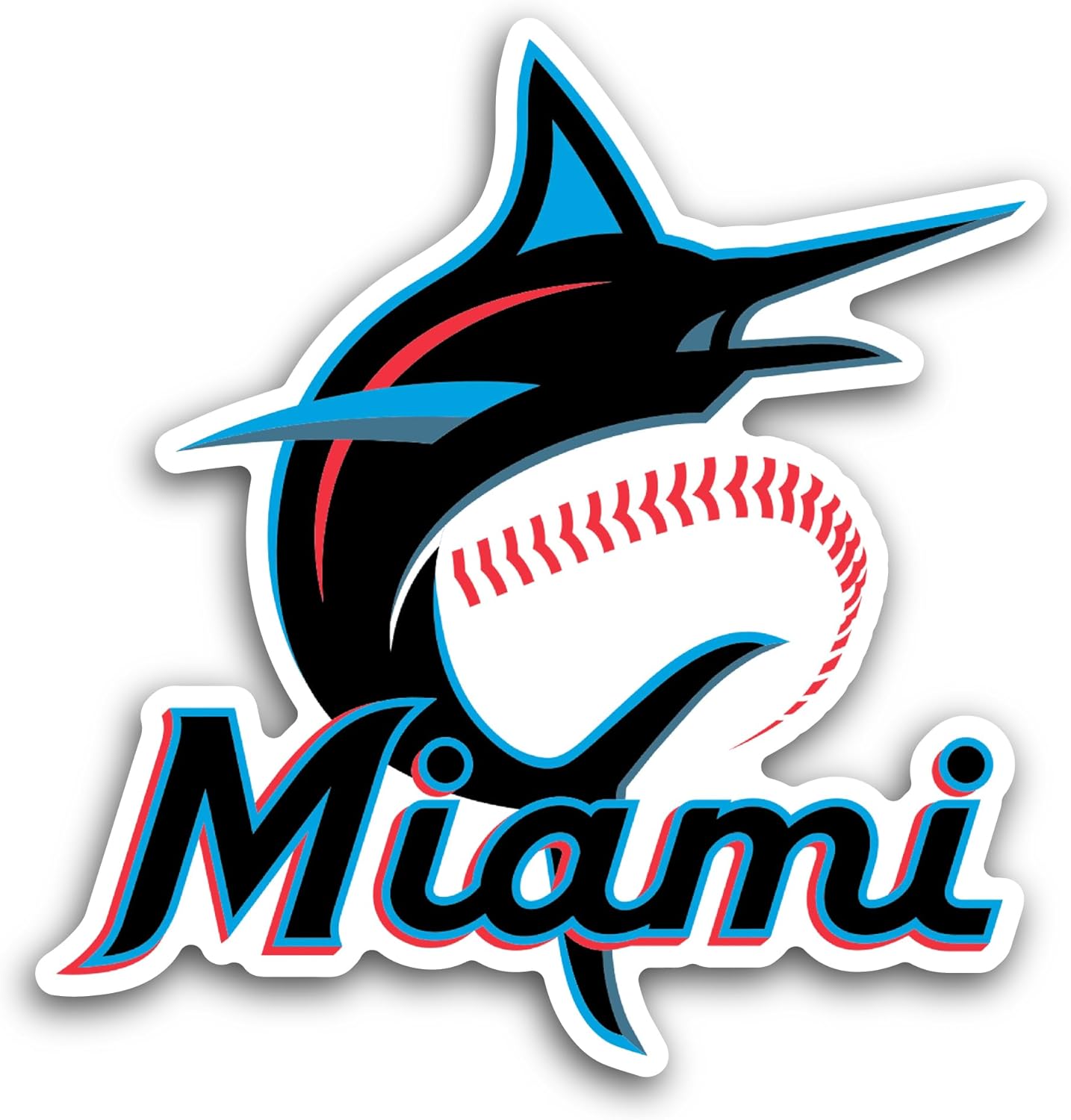 2 (Pieces) 3" and 5" M1ami Sports Sticker, Waterproof Vinyl Decals for Many Purpose Like Cars, Trucks, Laptops, Phones, Windows and More