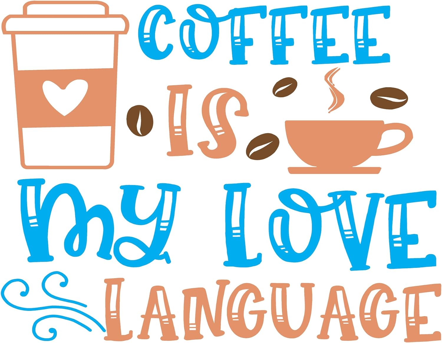 Inspirational Quote "Coffee is My Love Language Sticker" Motivational Sticker Vinyl Decal Motivation Stickers- 5" Vinyl Sticker Waterproof
