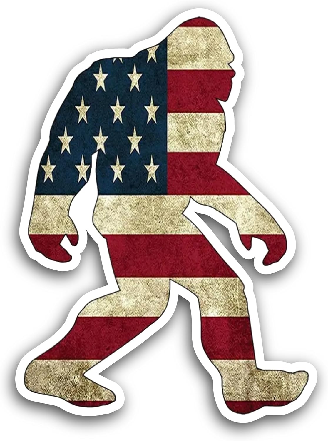 2 (Pieces) 3" and 5" Bigf00t USA Flag Sticker, Waterproof Vinyl Decals for Many Purpose Like Cars, Trucks, Laptops, Phones, Windows and More