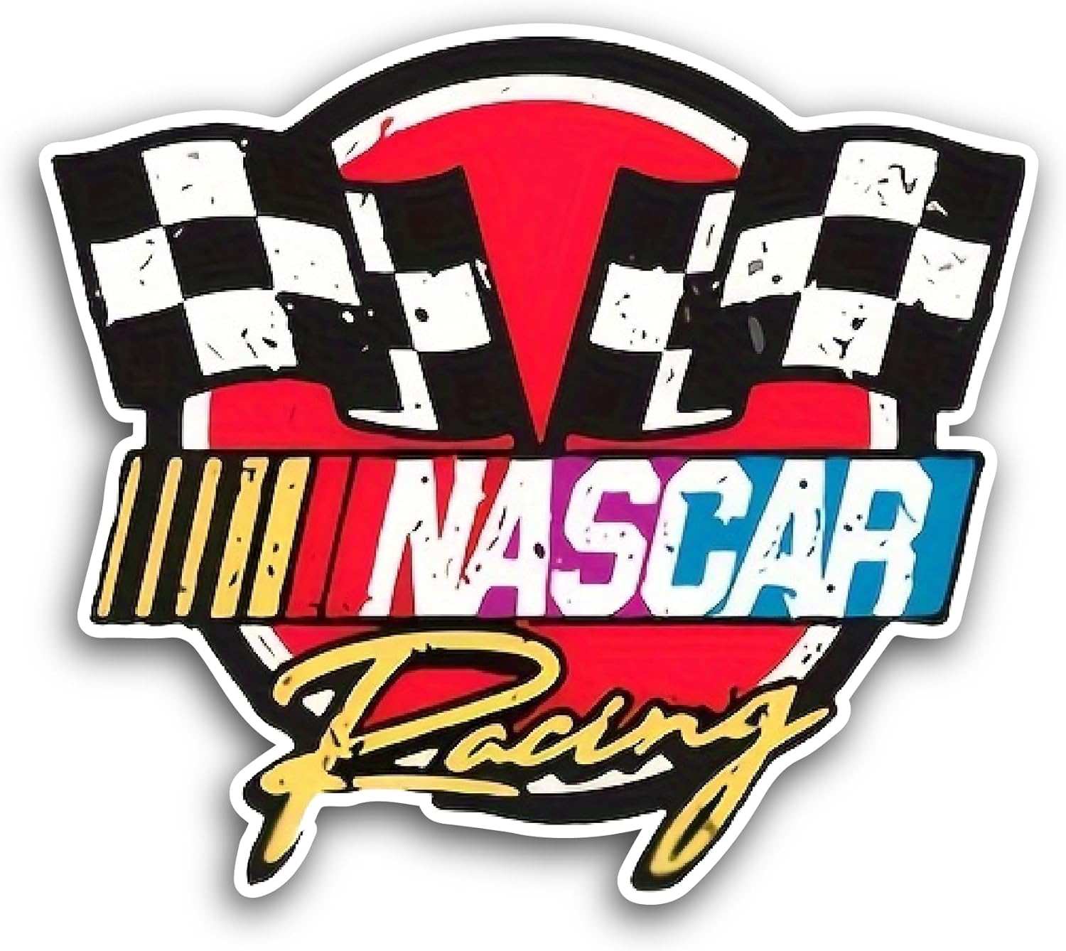 2 (Pieces) 3" and 5" NASCAR Racing Sticker, Waterproof Vinyl Decals for Many Purpose Like Cars, Trucks, Laptops, Phones, Windows and More