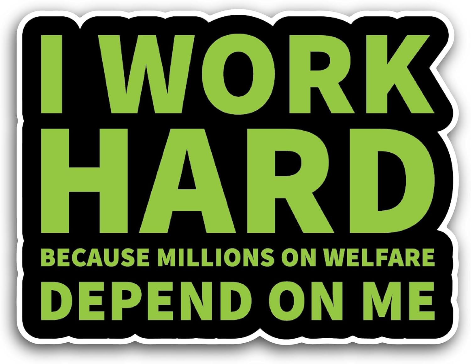 2 (Pieces) 3" and 5" I Work Hard Sticker, Waterproof Vinyl Decals for Many Purpose Like Cars, Trucks, Laptops, Phones, Windows and More