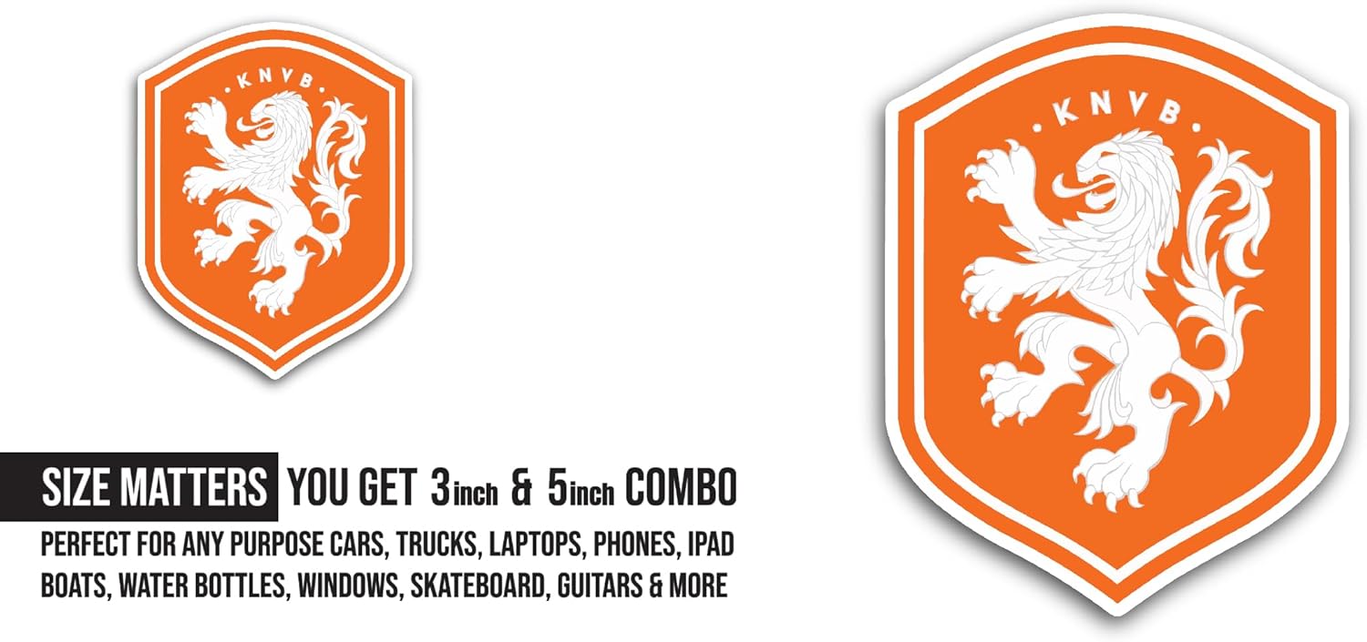 2 (Pieces) 3" and 5" R0yal Dutch Sticker, Waterproof Vinyl Decals for Many Purpose Like Cars, Trucks, Laptops, Phones, Windows and More