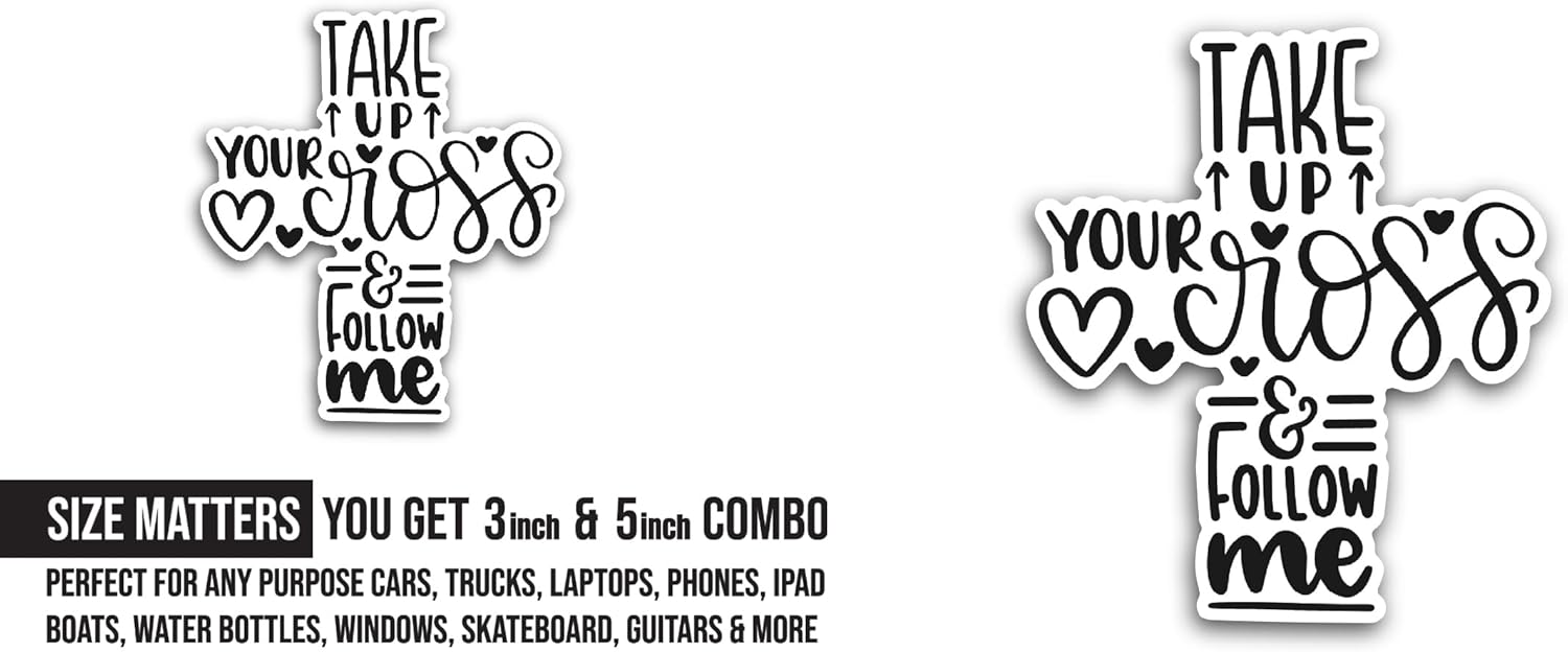 2 (Pieces) 3" and 5" Take Up Sticker, Waterproof Vinyl Decals for Many Purpose Like Cars, Trucks, Laptops, Phones, Windows and More