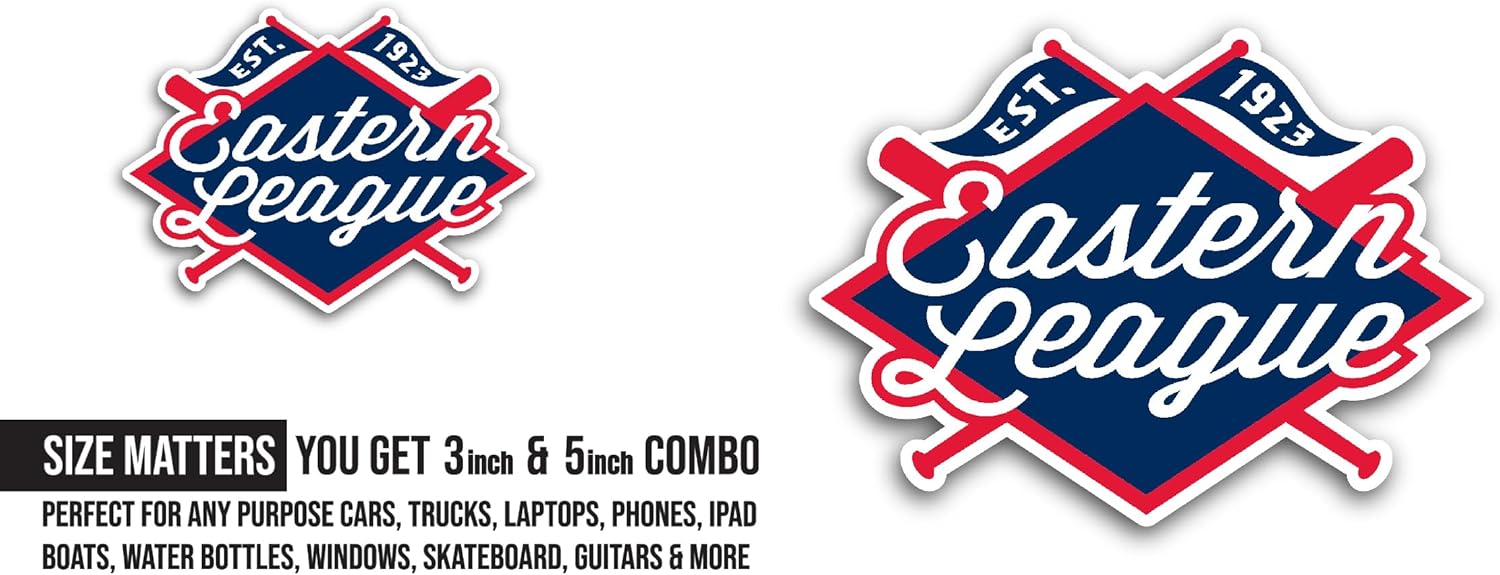 2 (Pieces) 3" and 5" Eastern L3ague Sticker, Waterproof Vinyl Decals for Many Purpose Like Cars, Trucks, Laptops, Phones, Windows and More