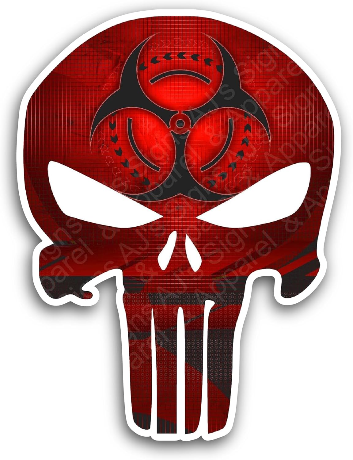 2 (Pieces) 3" and 5" Red Skull Mask Sticker, Waterproof Vinyl Decals for Many Purpose Like Cars, Trucks, Laptops, Phones, Windows and More
