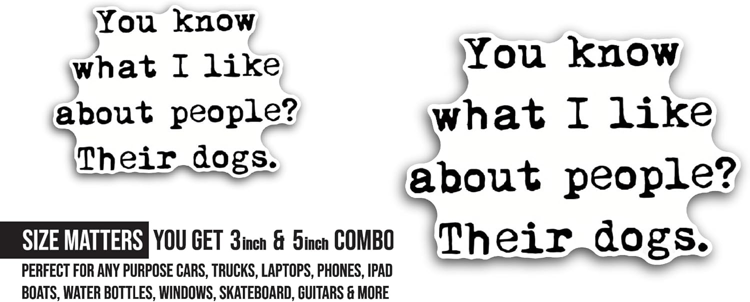 2 (Pieces) 3" and 5" You Know What I Like Sticker, Waterproof Vinyl Decals for Many Purpose Like Cars, Trucks, Laptops, Phones, Windows and More
