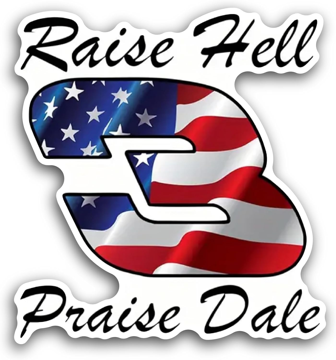 2 (Pieces) 3" and 5" Raise Hell Praise Dale Sticker, Waterproof Vinyl Decals for Many Purpose Like Cars, Trucks, Laptops, Phones, Windows and More