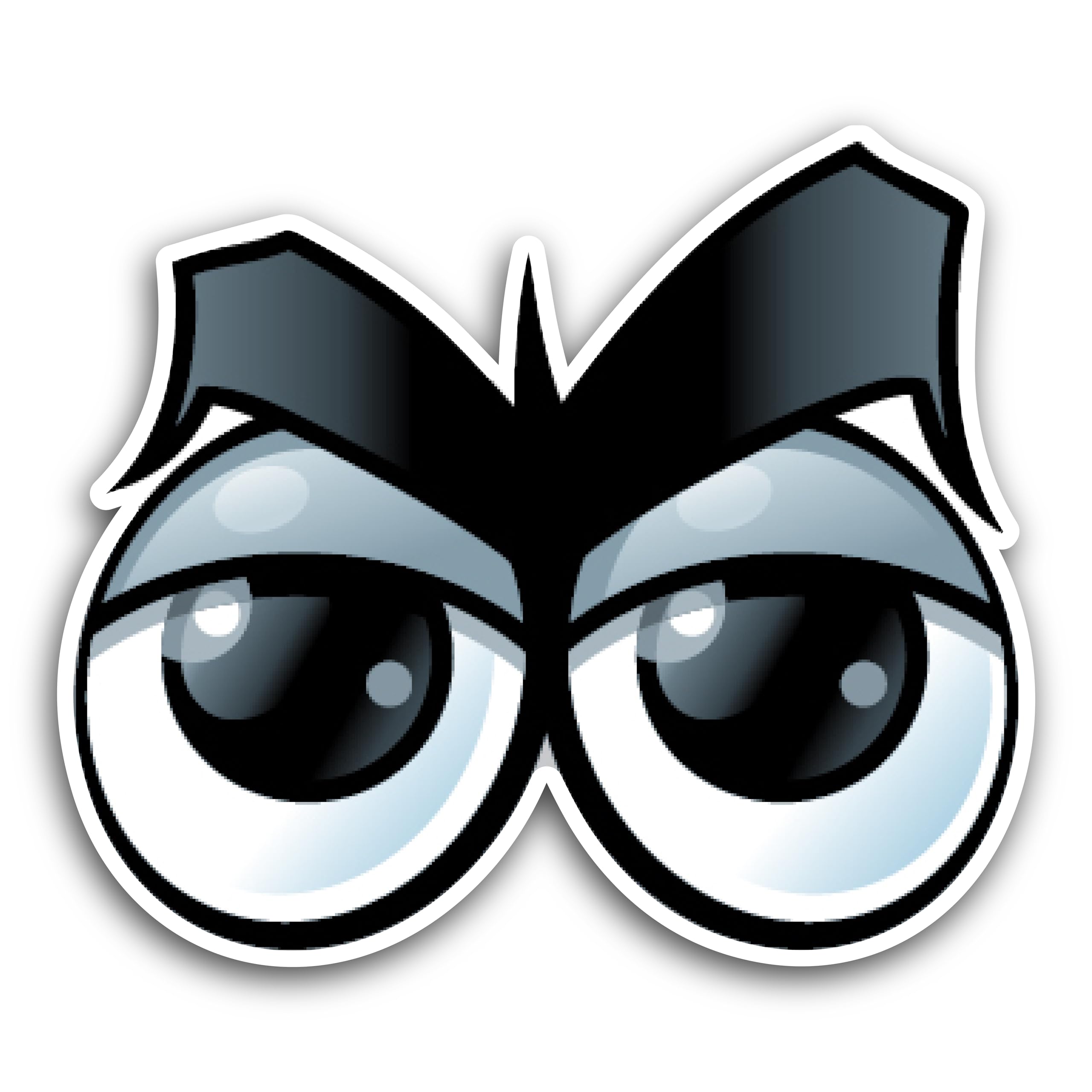 2 (Pieces) 3" and 5" Stary Look Eyes with Eyebrows Decal Sticker, Waterproof Vinyl Decals for Many P