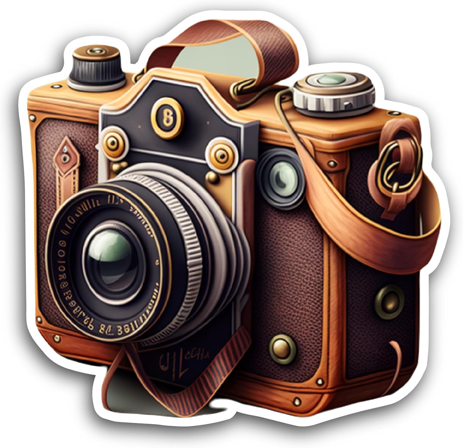2 (Pieces) 3" and 5" Retro Style Camera Sticker, Waterproof Vinyl Decals for Many Purpose Like Cars, Trucks, Laptops, Phones, Windows and More