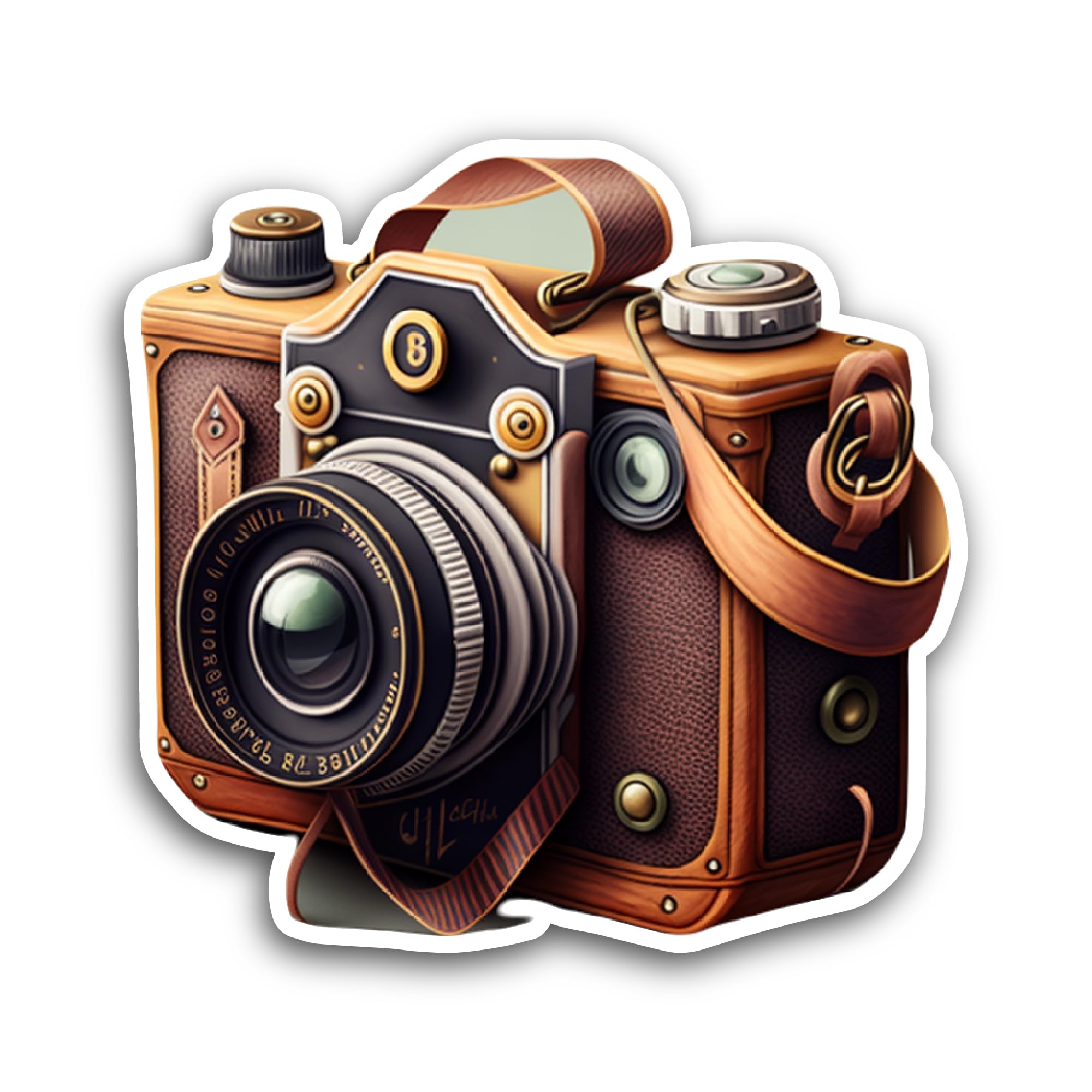2 (Pieces) 3" and 5" Retro Style Camera Sticker, Waterproof Vinyl Decals for Many Purpose Like Cars,