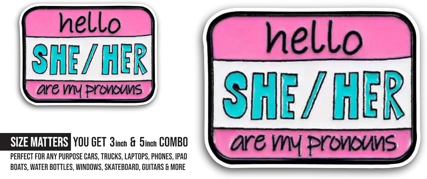 2 (Pieces) 3" and 5" Hello Text Sticker, Waterproof Vinyl Decals for Many Purpose Like Cars, Trucks, Laptops, Phones, Windows and More